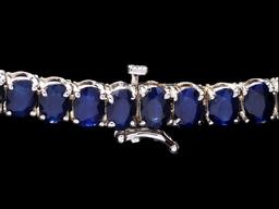 14k Gold 58ct Sapphire 1.80ct Diamond Necklace