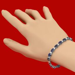 14k Gold 16.86ct Sapphire 0.63ct Diamond Bracelet