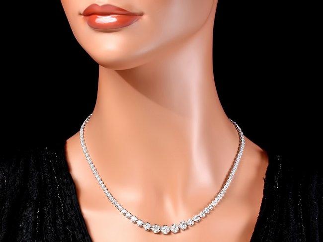 18k White Gold 10.20ct Diamond Necklace