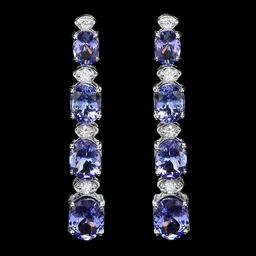 14k Gold 9.50ct Tanzanite 0.50ct Diamond Earrings