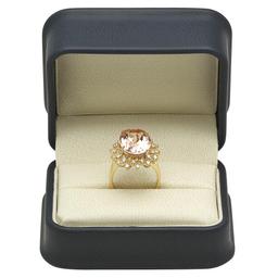 14K Gold 9.83ct Morganite 0.75ct Diamond Ring