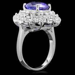 14k Gold 4.00ct Tanzanite 2.50ct Diamond Ring