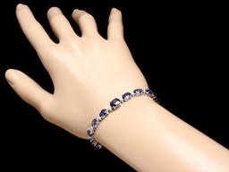 14k Gold 14ct Sapphire 0.65ct Diamond Bracelet