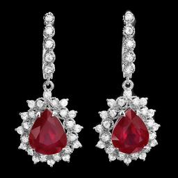 14k Gold 1.50ct Ruby 2.00ct Diamond Earrings