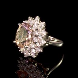 14K Gold 5.14ct Morganite 2.17ct Diamond Ring