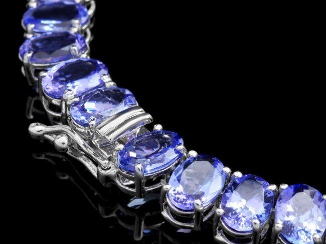 14k 54.00ct Tanzanite 2.00ct Diamond Necklace