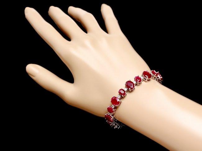 14k Gold 40.00ct Ruby 1.50ct Diamond Bracelet