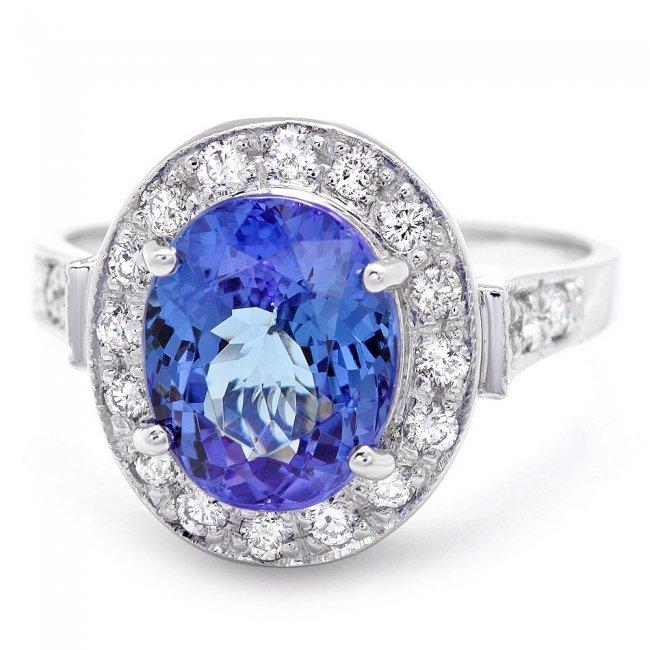 14k Gold 4.00ct Tanzanite 0.50ct Diamond Ring