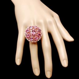 14k Rose Gold 11ct Sapphire 0.75ct Diamond Ring