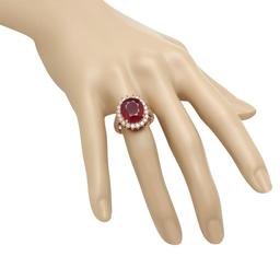 14K Gold 9.99ct Ruby 1.40ct Diamond Ring