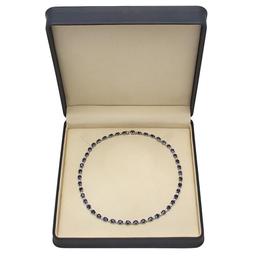 14K Gold 31.39ct Sapphire 1.52ct Diamond Necklace