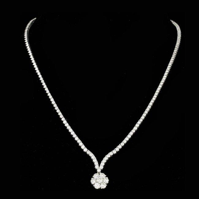 18k White Gold 10.2ct Diamond Necklace