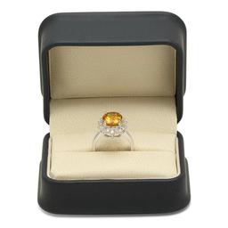 14K Gold 4.07ct Yellow Beryl 1.00cts Diamond Ring