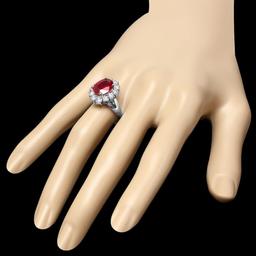 14k White Gold 4.30ct Ruby 1.40ct Diamond Ring