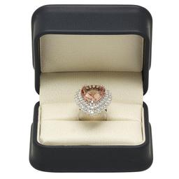 14K Gold 12.28ct Morganite 2.71ct Diamond Ring