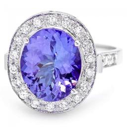 14k Gold 5.00ct Tanzanite 0.70ct Diamond Ring