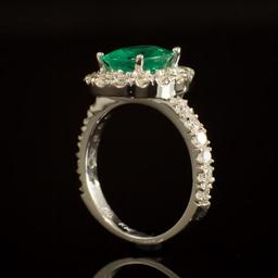 14K Gold 1.99ct Emerald 1.21ct Diamond Ring