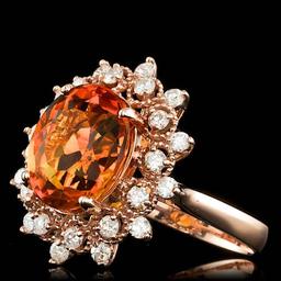 14k Rose Gold 4.50ct Citrine 0.65ct Diamond Ring