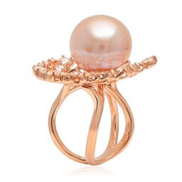 14K Rose Gold, 15mm South Sea Pearl, 2.26cts. Diamond  Ring