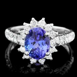 14k Gold 2.65ct Tanzanite 0.75ct Diamond Ring