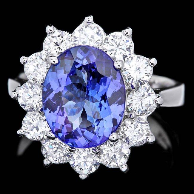 14k Gold 3.50ct Tanzanite 1.70ct Diamond Ring