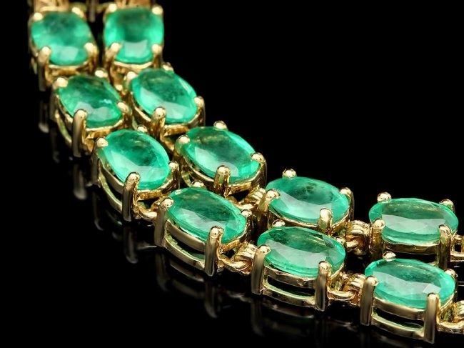 14k Gold 18ct Emerald 0.40ct Diamond Bracelet