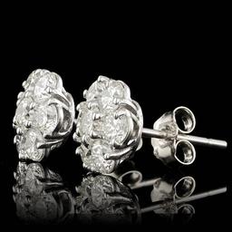 14k White Gold 2.75ct Diamond Earrings