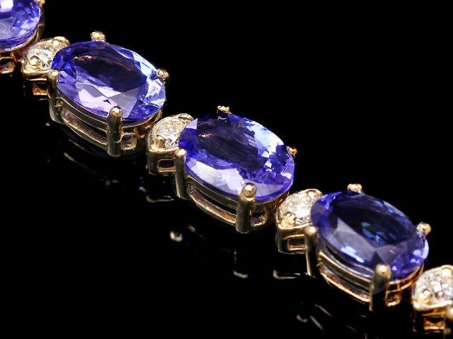 14k 17.00ct Tanzanite 0.80ct Diamond Bracelet