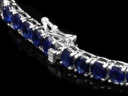 14k Gold 45ct Sapphire 1.70ct Diamond Necklace