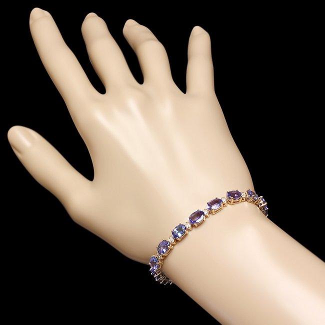 14k 17.00ct Tanzanite 0.80ct Diamond Bracelet