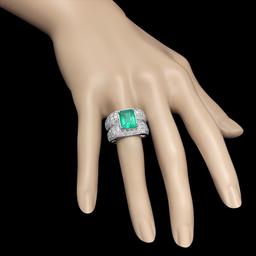 14K Gold 3.45 Emerald 3.68 Diamond Ring