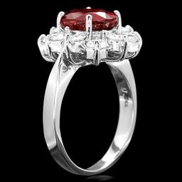 14k White Gold 5.50ct Zircon 1.80ct Diamond Ring