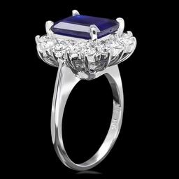 14k Gold 4.70ct Sapphire 1.30ct Diamond Ring