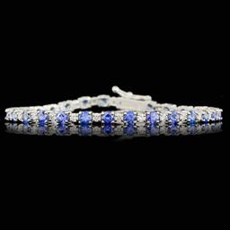 14k Gold 6.00ct Sapphire 1.65ct Diamond Bracelet