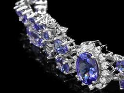 14k Gold 22ct Tanzanite 1.50ct Diamond Bracelet