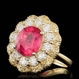 14k Yellow Gold 4.00ct Ruby 1.8ct Diamond Ring