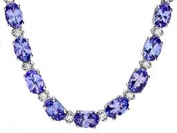 14k 23.50ct Tanzanite 1.25ct Diamond Necklace