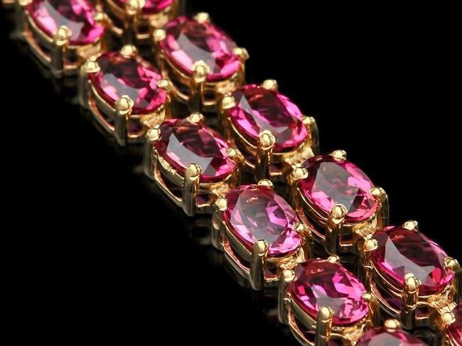 14k Gold 21ct Tourmaline 0.45ct Diamond Bracelet