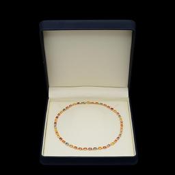 14K Gold 35.35ct Multi Color Sapphire 1.41ct Diamond Necklace