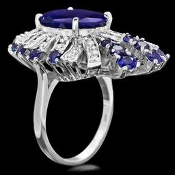 14k White Gold 8ct Sapphire 1.00ct Diamond Ring