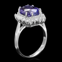 14k Gold 5.0ct Tanzanite 0.85ct Diamond Ring