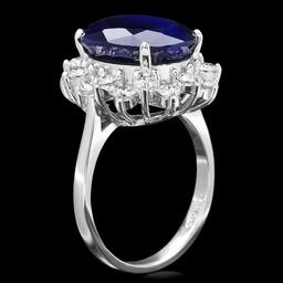 14k Gold 9.50ct Sapphire 1.20ct Diamond Ring