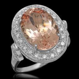 14K Gold 5.97ct Morganite 0.52ct Diamond Ring