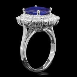 14k Gold 4.50ct Sapphire 1.45ct Diamond Ring