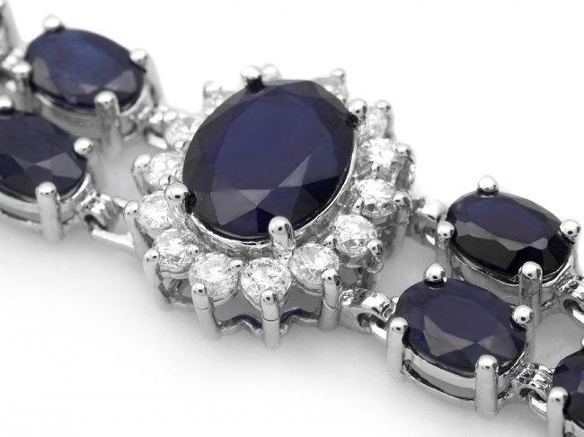 14k Gold 29ct Sapphire 1.75ct Diamond Bracelet