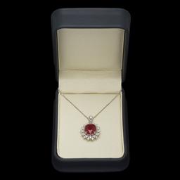 14K Gold 7.64ct Ruby 0.66ct Diamond Pendant