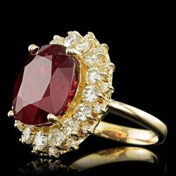 14k Yellow Gold 11.50ct Ruby 1.65ct Diamond Ring