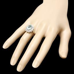 14k Gold 2.50ct Aquamarine 0.60ct Diamond Ring