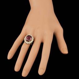 14k Yellow Gold 11.50ct Ruby 1.65ct Diamond Ring