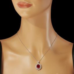 14K Gold 7.64ct Ruby 0.66ct Diamond Pendant